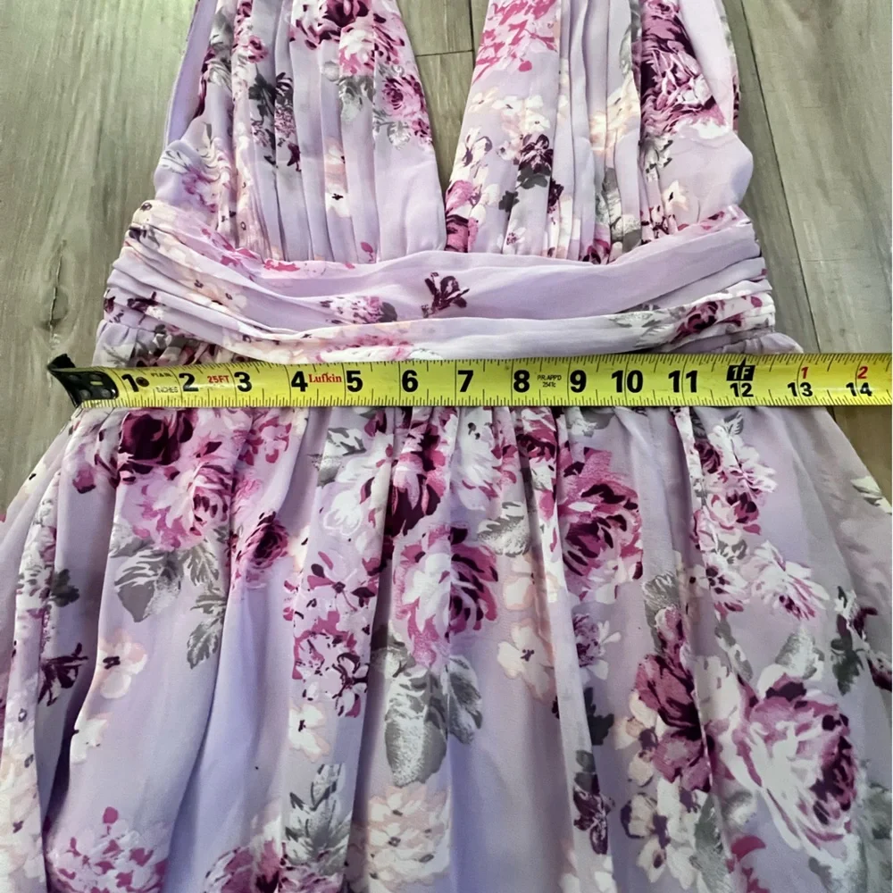 Lulus Floral Maxi Dress Formal Lilac Purple Gown Bridesmaid Womens XS